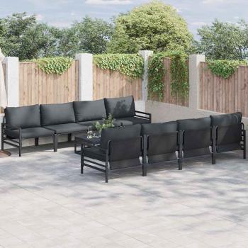 ARDEBO.de - Garten-Sofa-Set mit Kissen mit Kissen 9 pcs Anthrazit 70 x 70.5 x 31.5 cm
