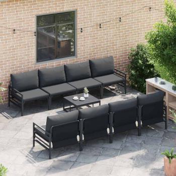 Garten-Sofa-Set mit Kissen mit Kissen 9 pcs Anthrazit 70 x 70.5 x 31.5 cm