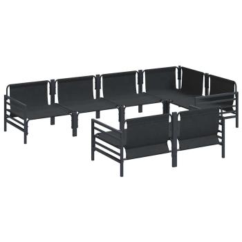 Garten-Sofa-Set 7 pcs Anthrazit 320 x 160 x 71 cm Stahl & Stoff