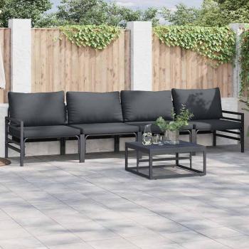 ARDEBO.de - Garten-Sofa-Set 4 pcs Anthrazit Stahl