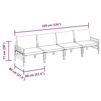 Garten-Sofa-Set 4 pcs Anthrazit Stahl