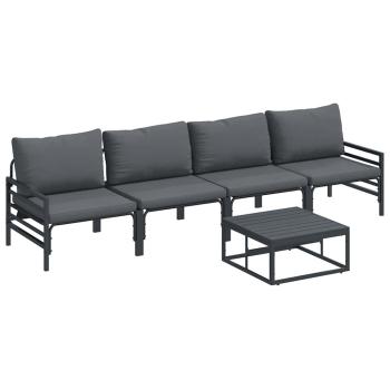 Garten-Sofa-Set 5 pcs Anthrazit Stahl