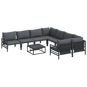 Garten-Sofa-Set 9 pcs Anthrazit Stahl