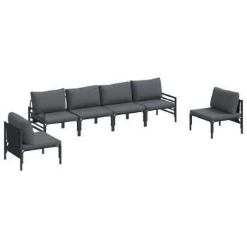 Garten-Sofa-Set 6 pcs Anthrazit Stahl