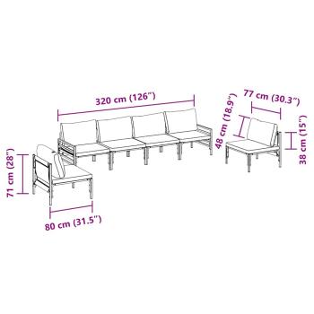 Garten-Sofa-Set 6 pcs Anthrazit Stahl