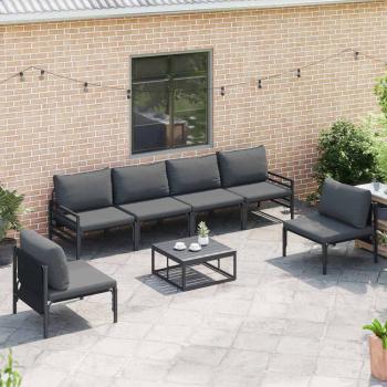 Garten-Sofa-Set 6 pcs Anthrazit Stahl
