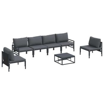 Garten-Sofa-Set 7 pcs Anthrazit Stahl
