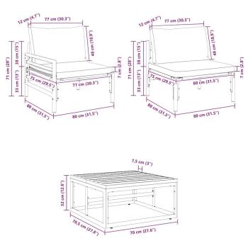 Gartensofa-set 7 Stk. Schwarz Stahl