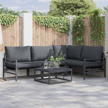 ARDEBO.de - Garten-Sofa-Set 4 pcs Anthrazit Stahl