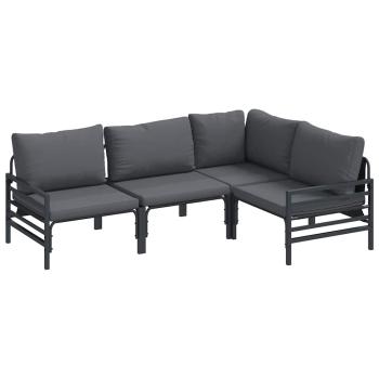 Garten-Sofa-Set 4 pcs Anthrazit Stahl