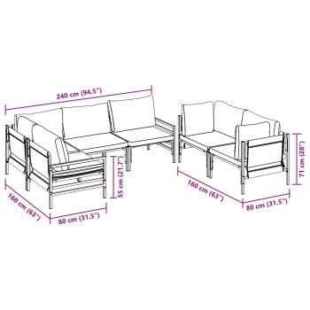 Garten-Sofa-Set 6 pcs Anthrazit Stahl