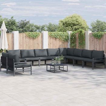 ARDEBO.de - Garten-Sofa-Set 10 pcs Anthrazit Stahl