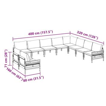Garten-Sofa-Set 10 pcs Anthrazit Stahl