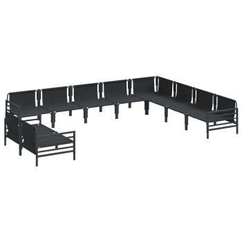 Garten-Sofa-Set 10 pcs Anthrazit Stahl