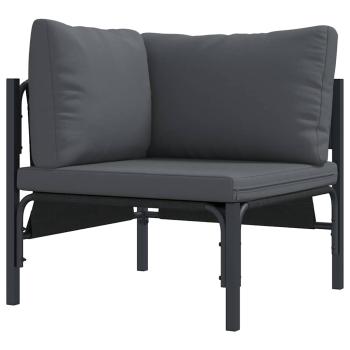 Gartensofa-set 11 stk. Schwarz Stahl