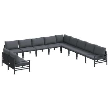 Garten-Sofa-Set 11 pcs Anthrazit Stahl