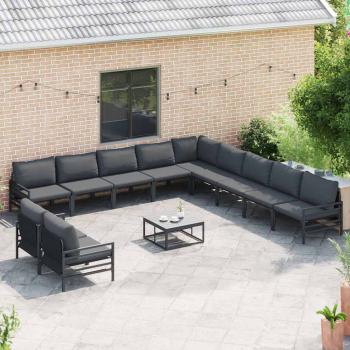 Garten-Sofa-Set 11 pcs Anthrazit Stahl