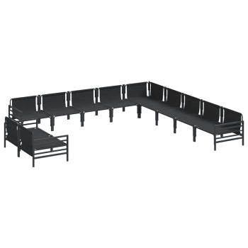 Garten-Sofa-Set 11 pcs Anthrazit Stahl