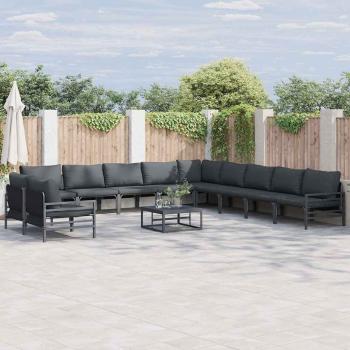 ARDEBO.de - Garten-Sofa-Set 12 pcs Anthrazit Stahl