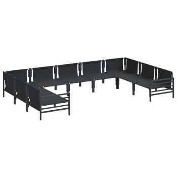 Garten-Sofa-Set 9 pcs Anthrazit Stahl