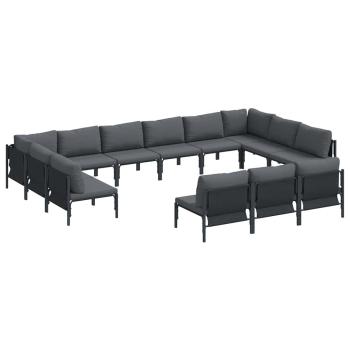 Garten-Sofa-Set 13 pcs Anthrazit Stahl