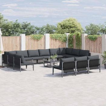 ARDEBO.de - Garten-Sofa-Set 14 pcs Anthrazit Stahl