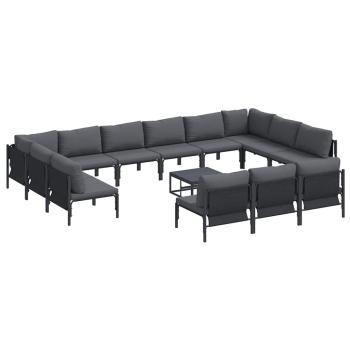 Garten-Sofa-Set 14 pcs Anthrazit Stahl