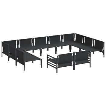 Garten-Sofa-Set 11 pcs Anthrazit Stahl