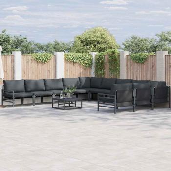 ARDEBO.de - Garten-Sofa-Set 12 pcs Anthrazit Stahl