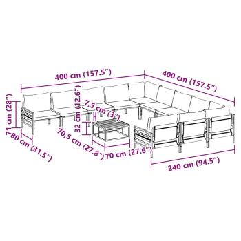 Garten-Sofa-Set 12 pcs Anthrazit Stahl