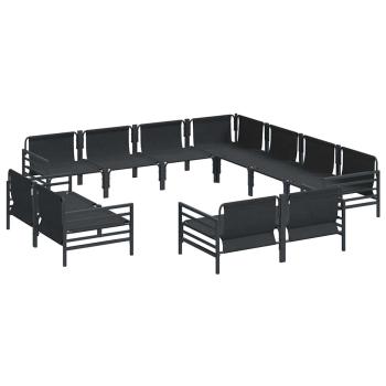 Garten-Sofa-Set 11 pcs Anthrazit Stahl
