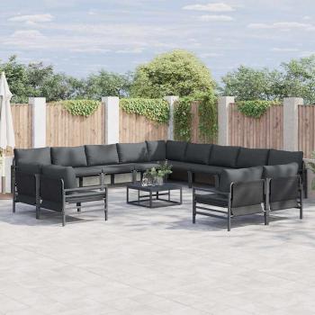 ARDEBO.de - Garten-Sofa-Set 14 pcs Anthrazit Stahl