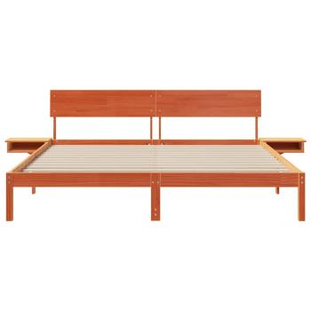 Bettgestell Wachsbraun 200 x 200 cm Massivholz Kiefer