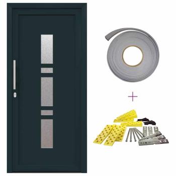 Haustür Anthrazit 98 x 208 cm PVC