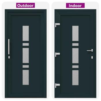 Haustür Anthrazit 108 x 208 cm PVC