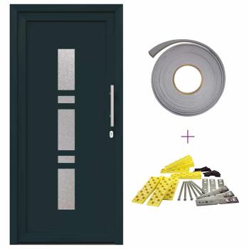 Haustür Anthrazit 98 x 208 cm PVC