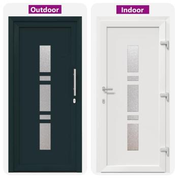 Haustür Anthrazit 98 x 208 cm PVC