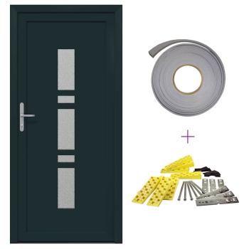 Haustür Anthrazit 98 x 200 cm PVC