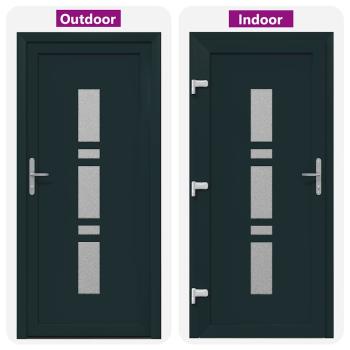 Haustür Anthrazit 98 x 200 cm PVC