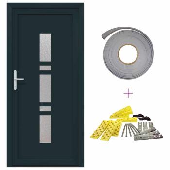Haustür Anthrazit 98 x 208 cm PVC