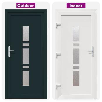 Haustür Anthrazit 98 x 208 cm PVC