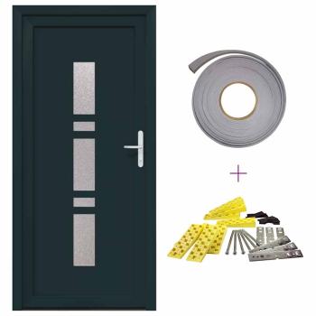 Haustür Anthrazit 98 x 208 cm PVC