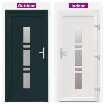 Haustür Anthrazit 98 x 208 cm PVC
