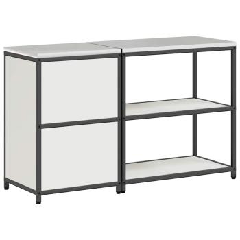 Küchenlager-Set 2 pcs Weiß 150 x 50 x 92 cm Kaltgewalzter Stahl