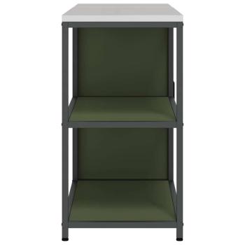 Küchenlager-Set mit Regal mit Speicher mit Tür Verstellbar 2 pcs Olive Grün 150 x 50 x 92 cm