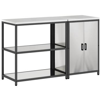 Küchenlager-Set 2 pcs Silber 150 x 50 x 92 cm Edelstahl
