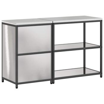 Küchenlager-Set 2 pcs Silber 150 x 50 x 92 cm Edelstahl