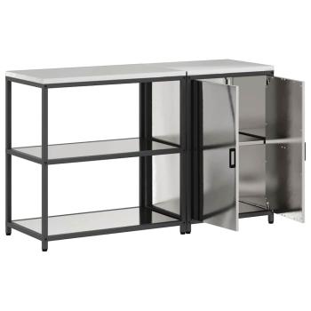 Küchenlager-Set 2 pcs Silber 150 x 50 x 92 cm Edelstahl