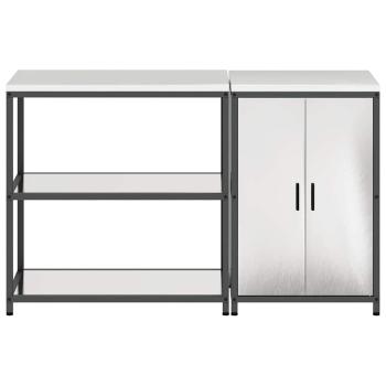 Küchenlager-Set 2 pcs Silber 150 x 50 x 92 cm Edelstahl
