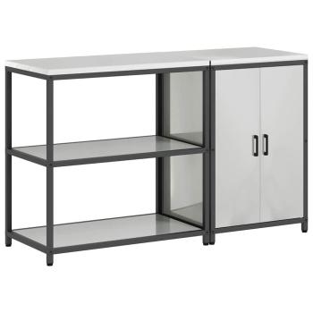 Küchenlager-Set 2 pcs Silber 150 x 50 x 92 cm Verzinkter Stahl